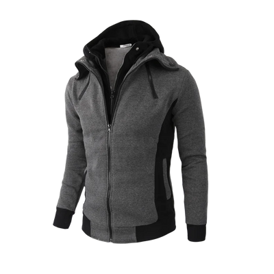 Jaquetas masculinas com zíper 2023, outono inverno, casacos casuais de lã, jaqueta bomber, gola cachecol, moda, com capuz, vestuário masculino slim fit, com capuz