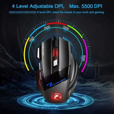 Mouse gamer para jogo computador 3200dpi com LED laser X7 USB Botões Profissional