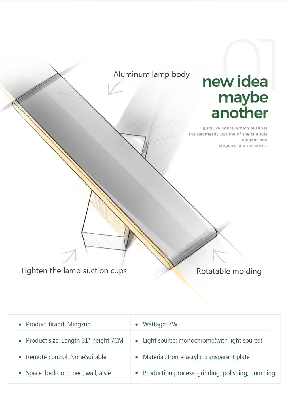 Luminária de parede LED moderna giratória para sala de estar, sala de jantar, quarto, cabeceira, luminária de parede de alumínio, decoração de casa interna, arandela brilhante