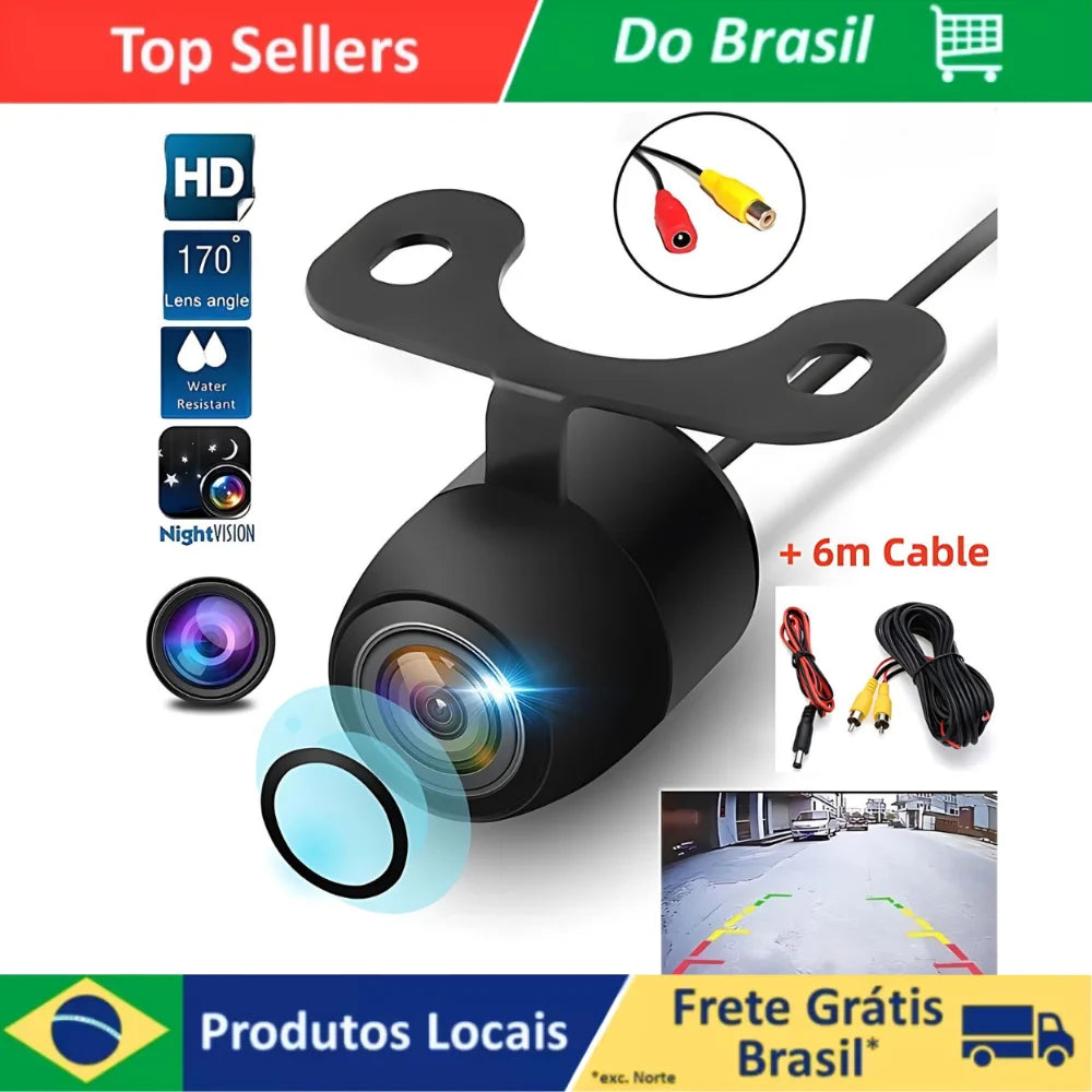 Câmera de estacionamento universal à prova d'água para carro com visão noturna