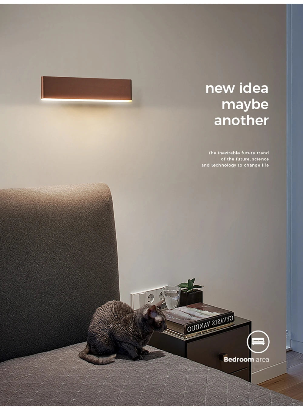 Luminária de parede LED moderna giratória para sala de estar, sala de jantar, quarto, cabeceira, luminária de parede de alumínio, decoração de casa interna, arandela brilhante