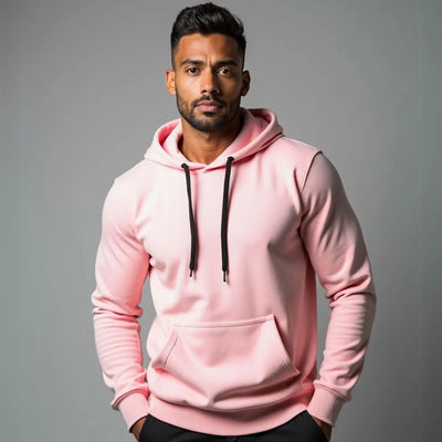 Blusa reta de algodão com capuz canguru, flanelada, bolso frontal GuGi, Austavel, moda MLT01-LISO