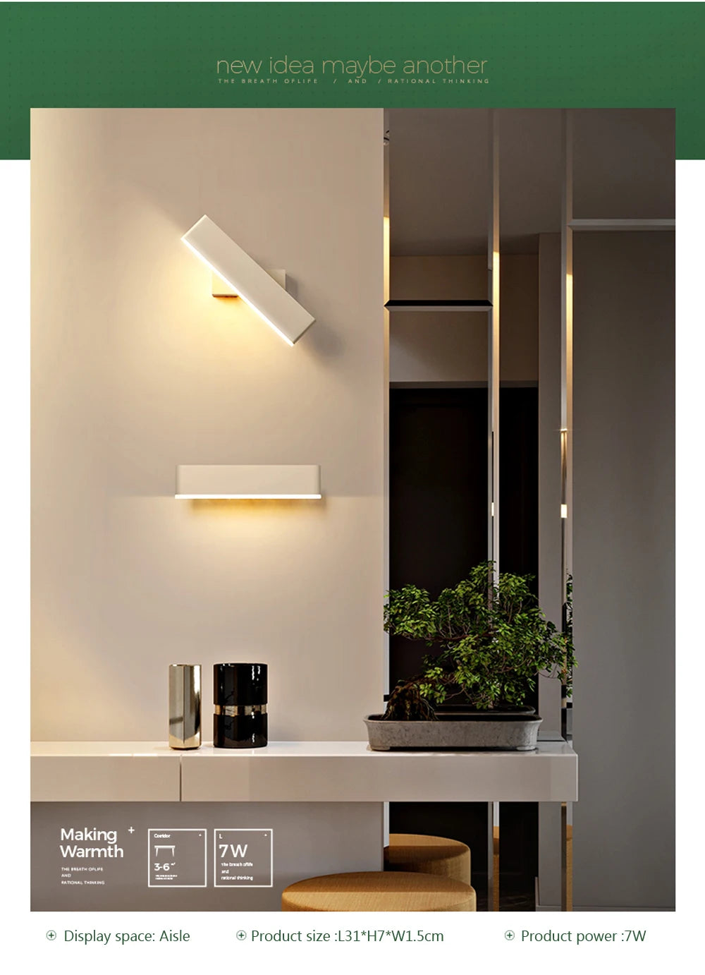 Luminária de parede LED moderna giratória para sala de estar, sala de jantar, quarto, cabeceira, luminária de parede de alumínio, decoração de casa interna, arandela brilhante