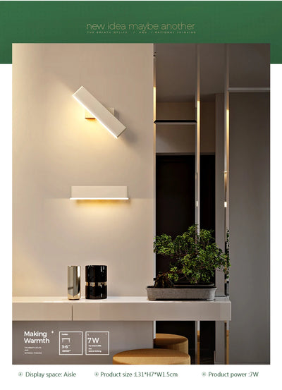 Luminária de parede LED moderna giratória para sala de estar, sala de jantar, quarto, cabeceira, luminária de parede de alumínio, decoração de casa interna, arandela brilhante