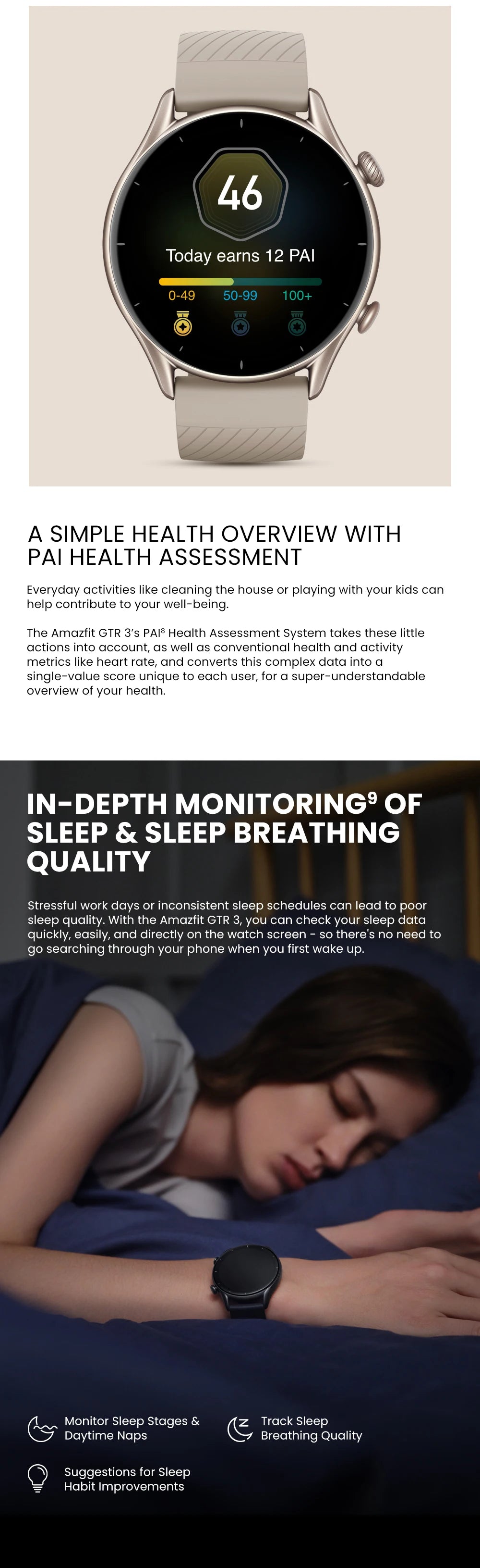 Versão global Amazfit GTR 3 GTR3 GTR-3 Smartwatch 46mm Zepp OS Alexa GPS integrado Relógio inteligente Mais de 150 modos esportivos