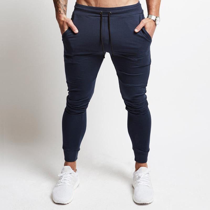 Calça de corrida slim masculina, calça de moletom esportiva afunilada para corrida, exercícios, academia e treino