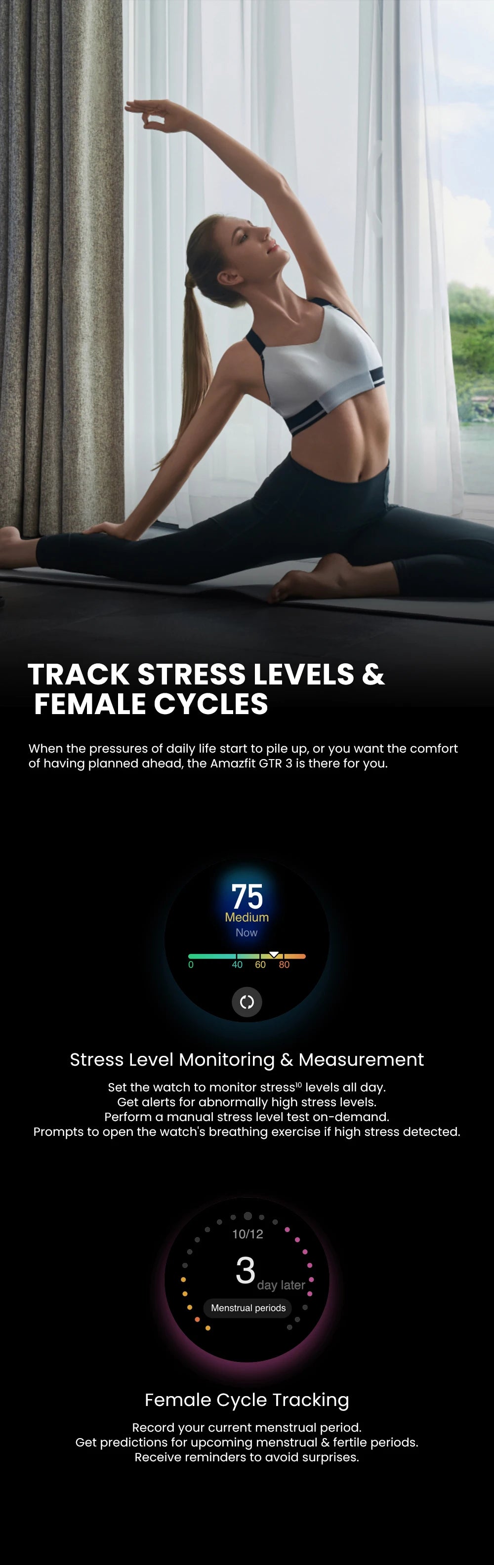 Versão global Amazfit GTR 3 GTR3 GTR-3 Smartwatch 46mm Zepp OS Alexa GPS integrado Relógio inteligente Mais de 150 modos esportivos