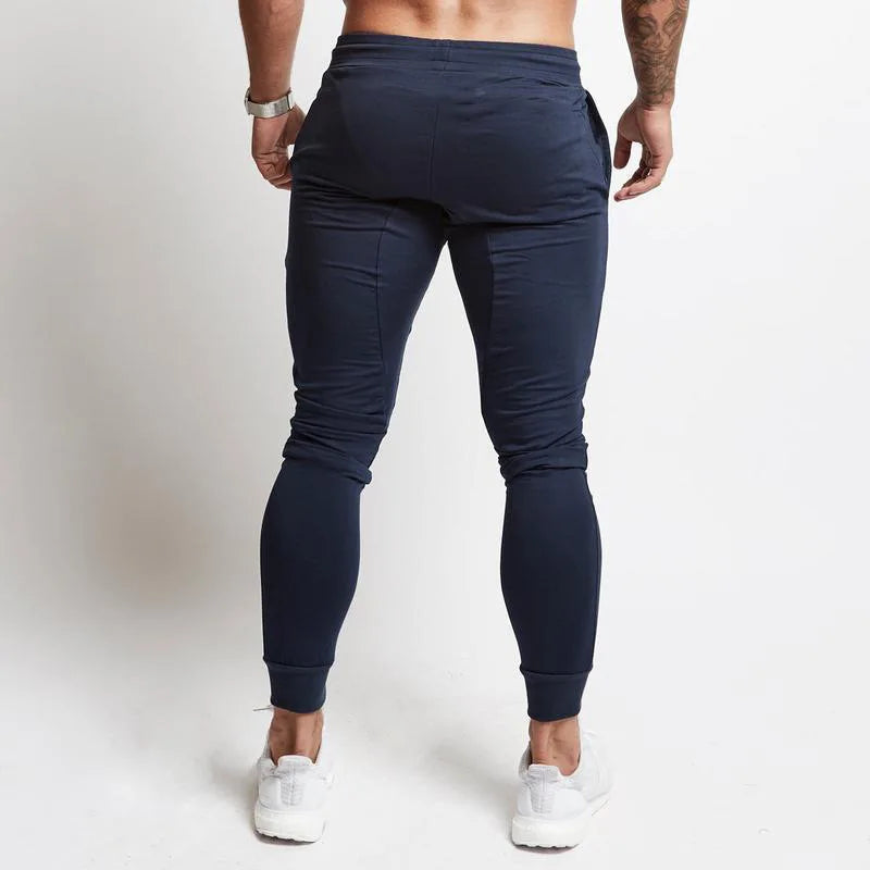 Calça de corrida slim masculina, calça de moletom esportiva afunilada para corrida, exercícios, academia e treino
