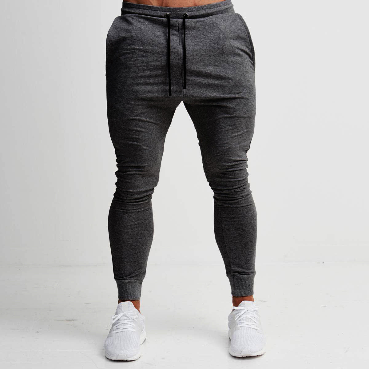 Calça de corrida slim masculina, calça de moletom esportiva afunilada para corrida, exercícios, academia e treino