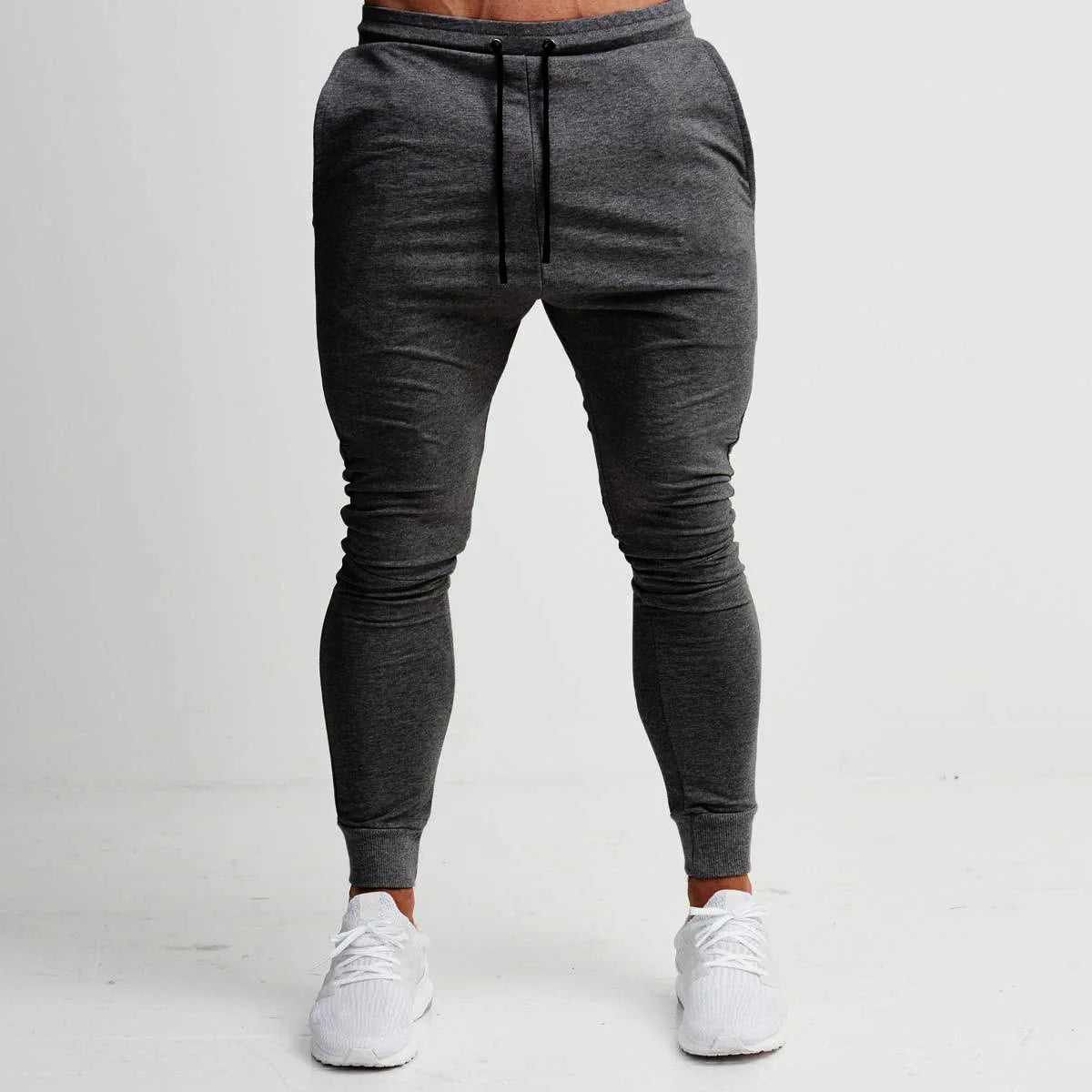 Calça de corrida slim masculina, calça de moletom esportiva afunilada para corrida, exercícios, academia e treino