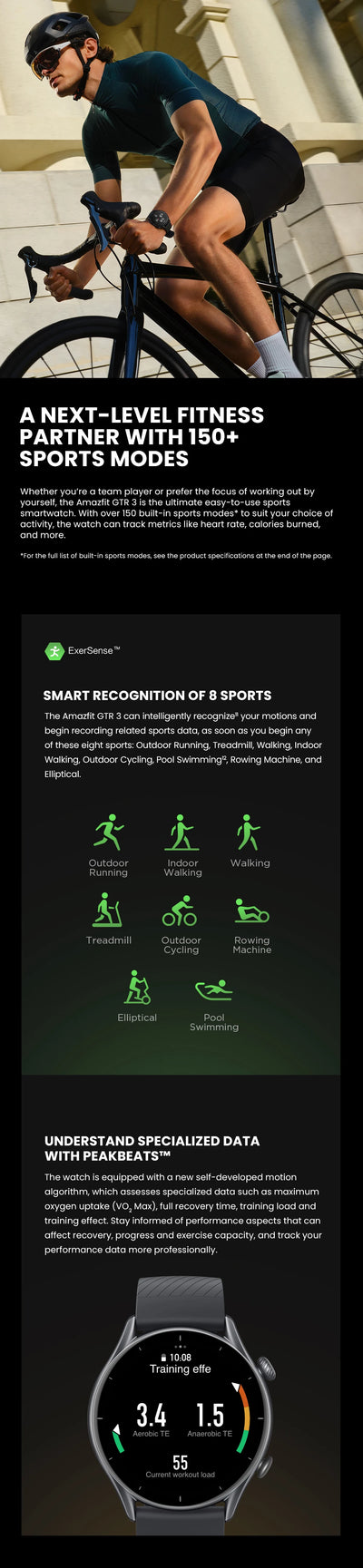 Versão global Amazfit GTR 3 GTR3 GTR-3 Smartwatch 46mm Zepp OS Alexa GPS integrado Relógio inteligente Mais de 150 modos esportivos