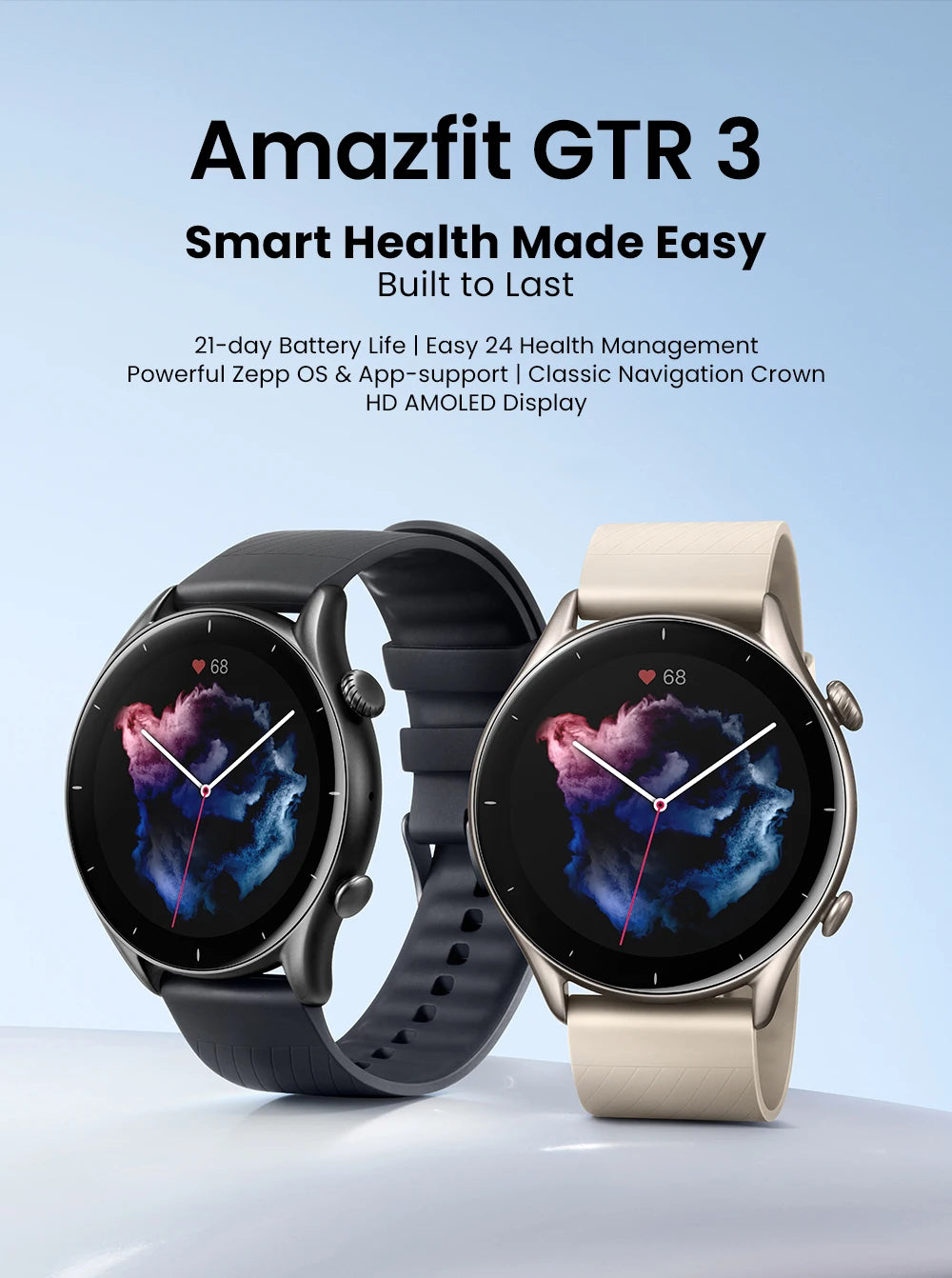 Versão global Amazfit GTR 3 GTR3 GTR-3 Smartwatch 46mm Zepp OS Alexa GPS integrado Relógio inteligente Mais de 150 modos esportivos