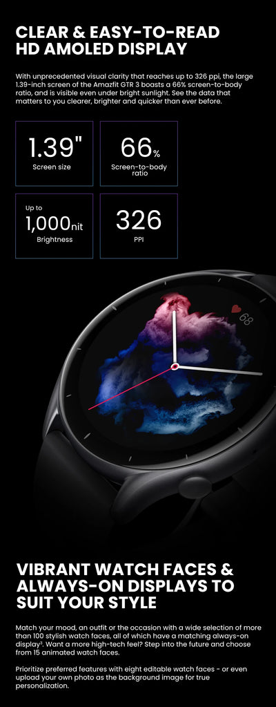 Versão global Amazfit GTR 3 GTR3 GTR-3 Smartwatch 46mm Zepp OS Alexa GPS integrado Relógio inteligente Mais de 150 modos esportivos