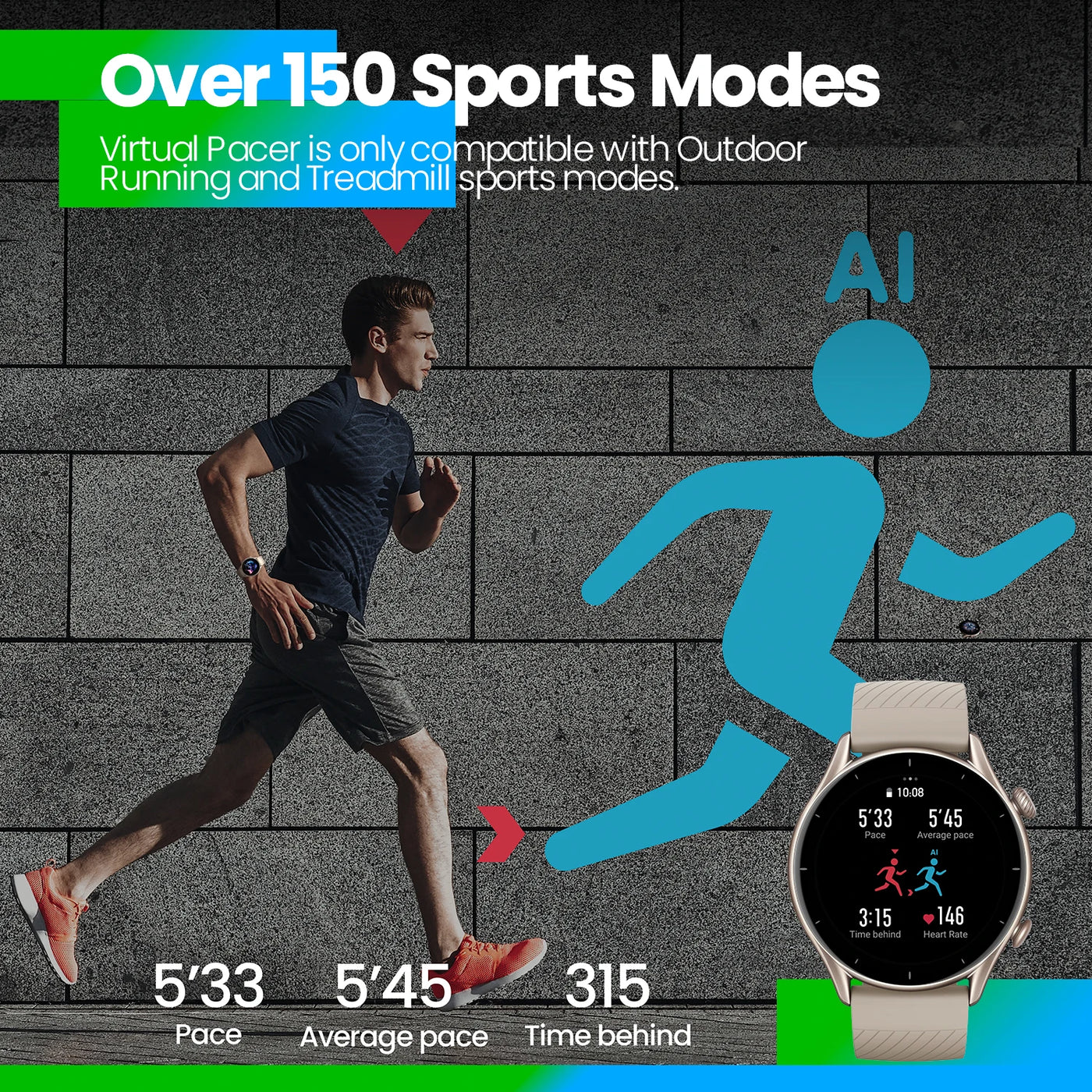 Versão global Amazfit GTR 3 GTR3 GTR-3 Smartwatch 46mm Zepp OS Alexa GPS integrado Relógio inteligente Mais de 150 modos esportivos