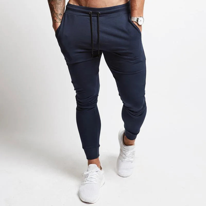 Calça de corrida slim masculina, calça de moletom esportiva afunilada para corrida, exercícios, academia e treino