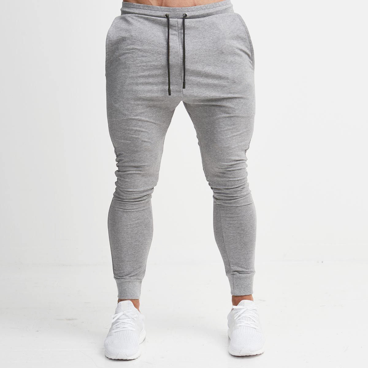 Calça de corrida slim masculina, calça de moletom esportiva afunilada para corrida, exercícios, academia e treino