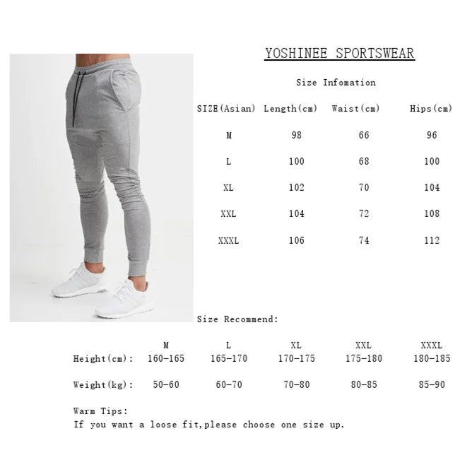 Calça de corrida slim masculina, calça de moletom esportiva afunilada para corrida, exercícios, academia e treino