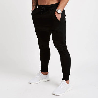 Calça de corrida slim masculina, calça de moletom esportiva afunilada para corrida, exercícios, academia e treino