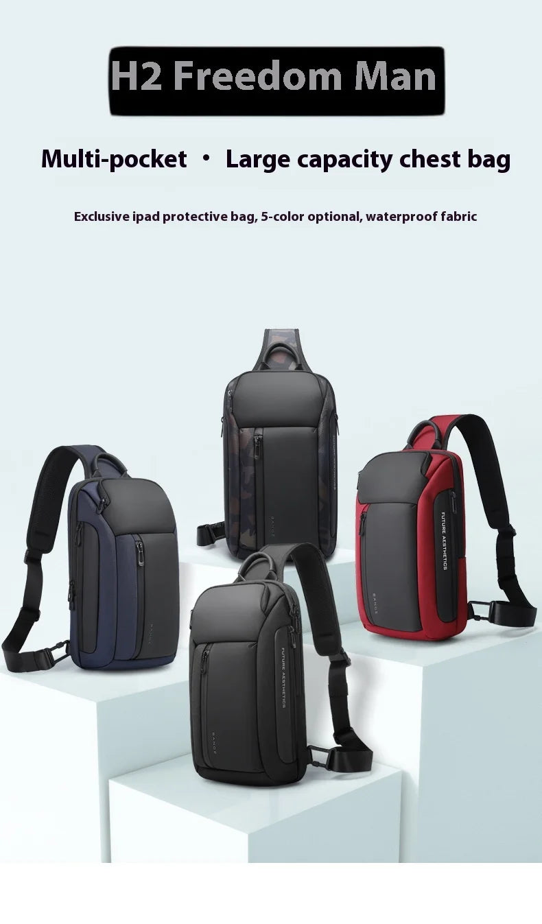 Bange nova bolsa de peito impermeável da moda Oxford bolsa crossbody modelos masculinos bolsa de peito masculina bolsa de ombro de lazer grande capacidade