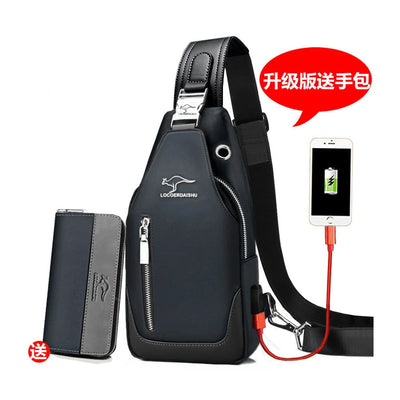 Bolsa de peito masculina nova moda estilo coreano casual esportiva à prova d'água bolsa de peito oxford transversal para homens bolsa de ombro mensageiro