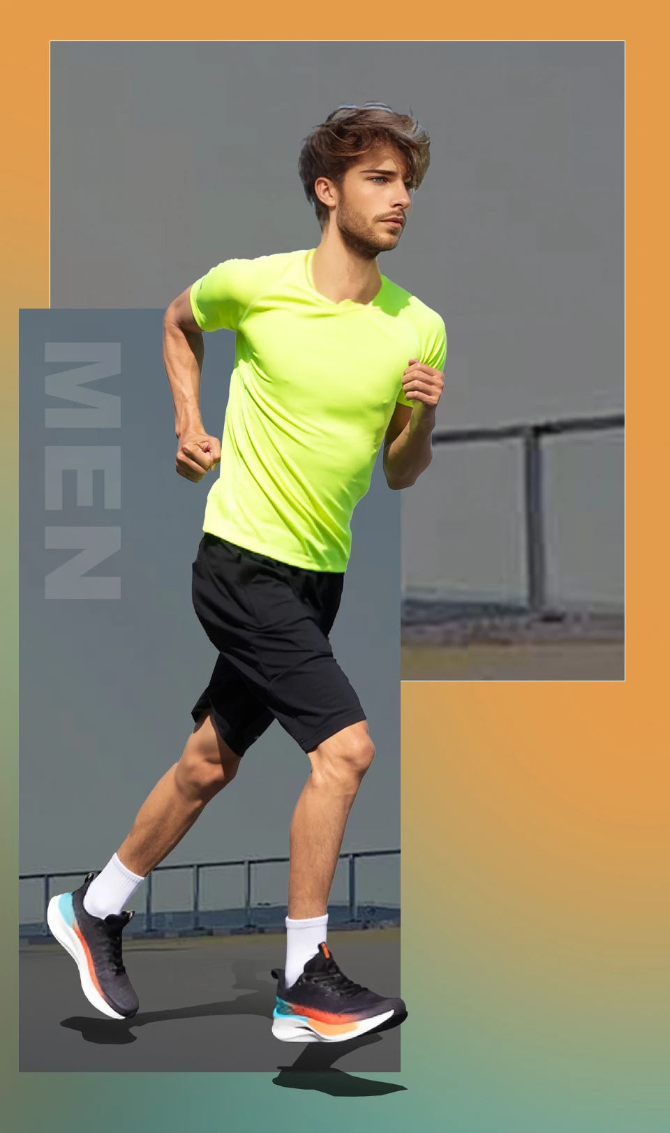 Tênis esportivos masculinos Baasploa para corrida, com placa de carbono, com amortecimento profissional, respirável e antiderrapante para corrida ao ar livre