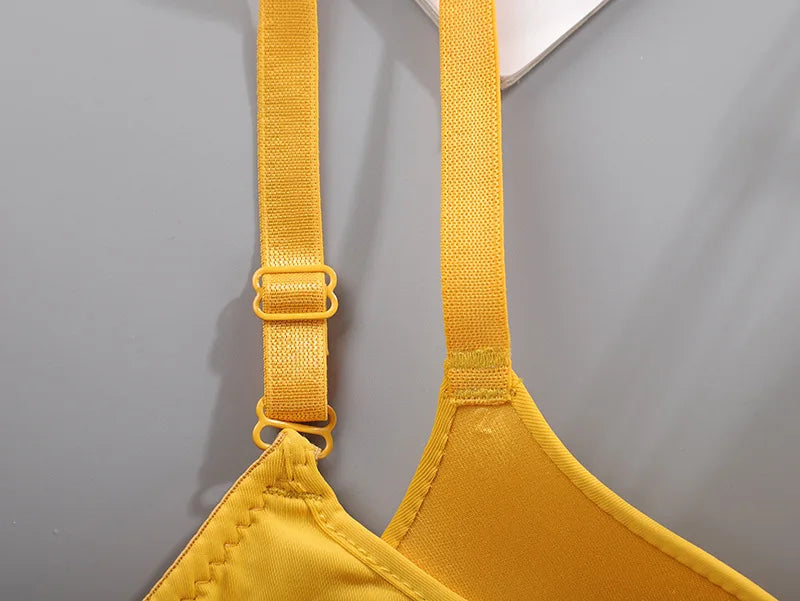 Sutiã feminino sem costura sexy sem aro push up roupa íntima para meninas estudantes respirável fino 10 cores sutiãs femininos sutiã respirável franzido