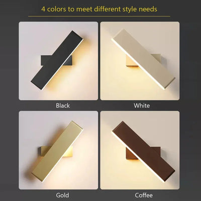 Luminária de parede LED moderna giratória para sala de estar, sala de jantar, quarto, cabeceira, luminária de parede de alumínio, decoração de casa interna, arandela brilhante