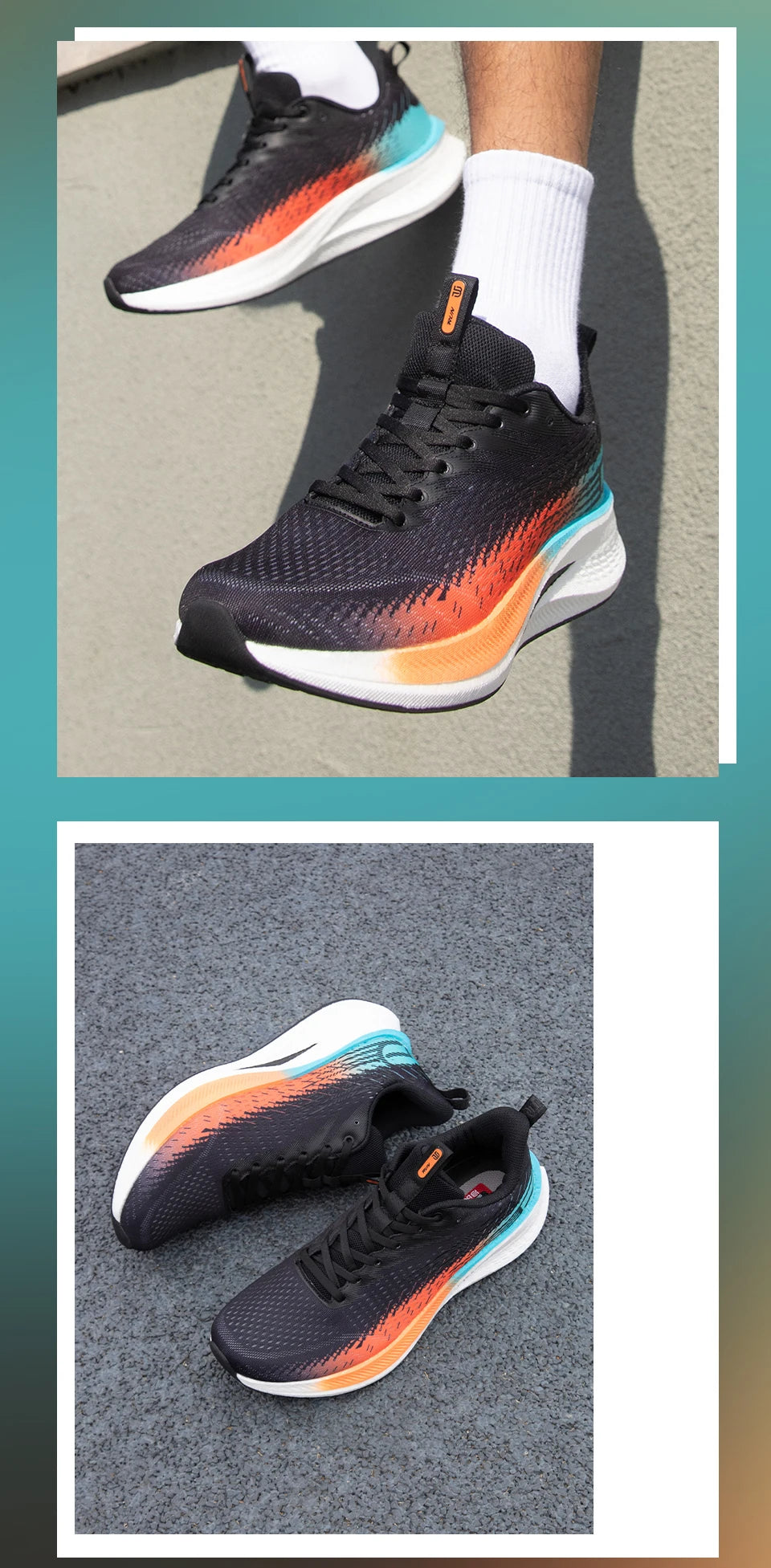 Tênis esportivos masculinos Baasploa para corrida, com placa de carbono, com amortecimento profissional, respirável e antiderrapante para corrida ao ar livre