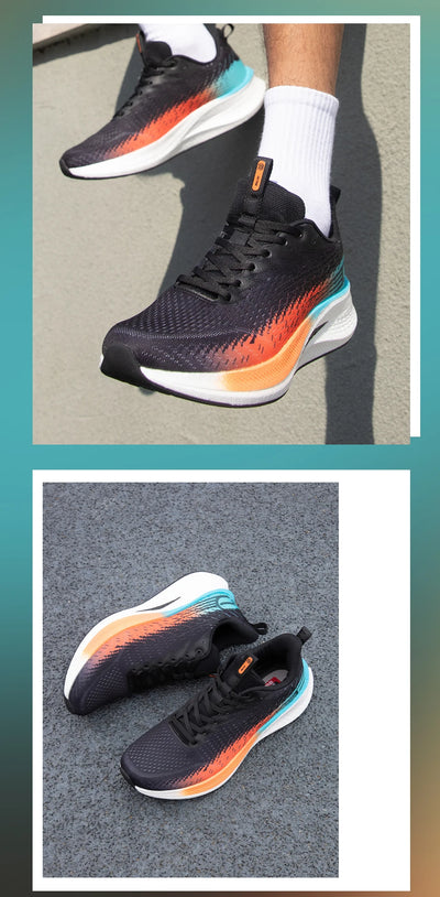 Tênis esportivos masculinos Baasploa para corrida, com placa de carbono, com amortecimento profissional, respirável e antiderrapante para corrida ao ar livre