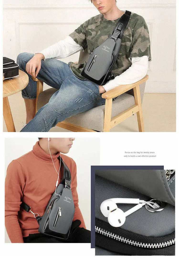Bolsa de peito masculina nova moda estilo coreano casual esportiva à prova d'água bolsa de peito oxford transversal para homens bolsa de ombro mensageiro
