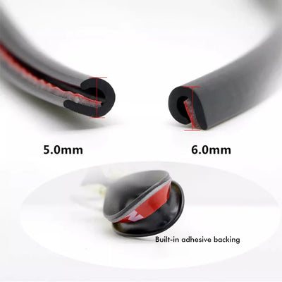 Fita de vedação para porta de carro 5M, fita protetora transparente de PVC contra arranhões, adesivos anticolisão, acessórios antirriscos para porta de carro