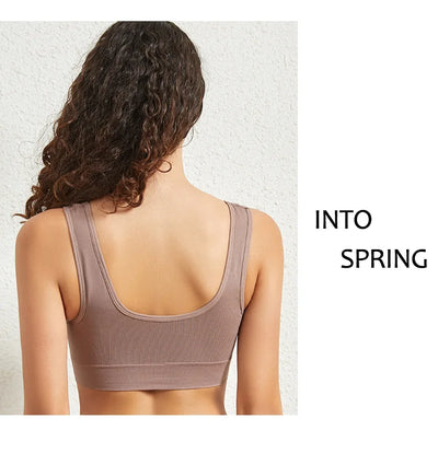 1 peça sutiã esportivo feminino tamanho grande sem argola de aço roupa íntima sem costura bojo removível corrida esporte ioga colete sutiãs