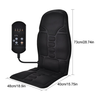 Almofada de cadeira massageadora com aquecimento elétrico, vibração cervical, pescoço, costas, almofada de massagem para carro, casa, colchão lombar