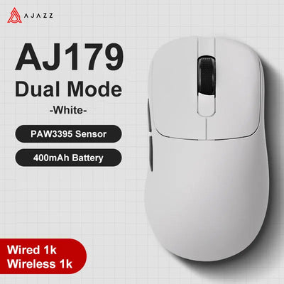 Mouse sem fio com fio leve AJAZZ AJ179 PRO PAW3395 com base de carregamento magnética ergonômico e macro para jogos para PC e laptop