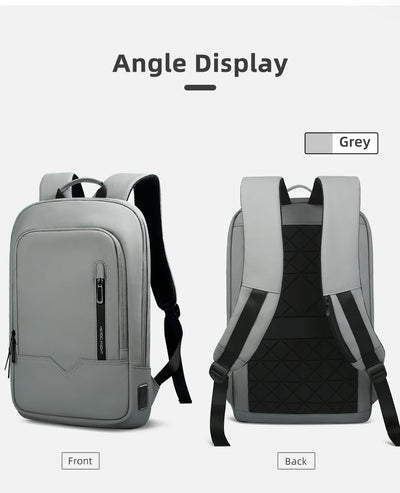 Mochila Heroic Knight para laptop de 14" Mochila fina masculina multifuncional para negócios, à prova d'água, com carregamento USB, mochila de viagem para trabalho