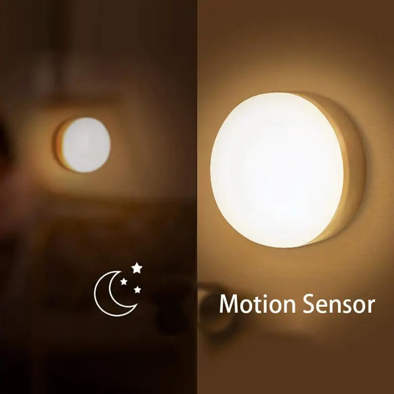 Lâmpada noturna LED inteligente com sensor de corpo humano, iluminação de emergência automática, carregamento USB, sem fio, sucção magnética, luz noturna