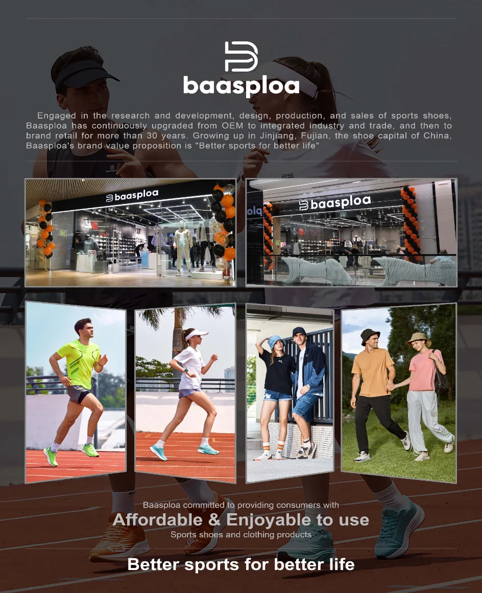 Tênis esportivos masculinos Baasploa para corrida, com placa de carbono, com amortecimento profissional, respirável e antiderrapante para corrida ao ar livre