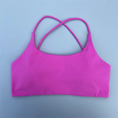 Sutiã esportivo feminino sexy com alças cruzadas nas costas, sutiã fitness de alto impacto para academia, ioga, treino, top curto, colete push up, roupa íntima para corrida