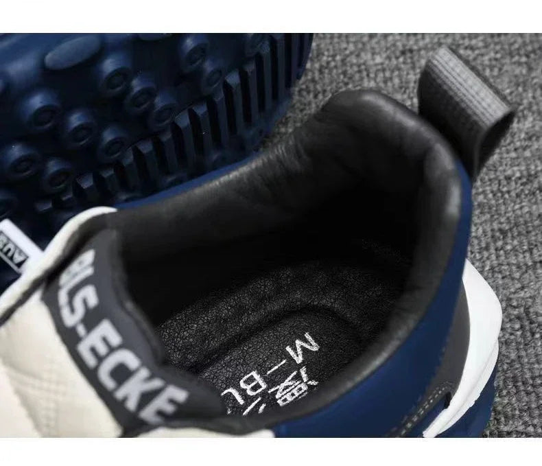 Tênis masculinos de sola grossa, calçados da moda, versáteis, vulcanizados, com cadarço, para corrida ao ar livre, antiderrapantes