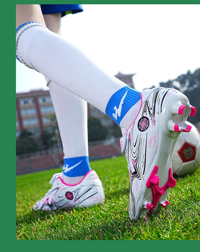 Marca de chuteiras infantis de futebol, chuteiras profissionais FG/TF para meninos e meninas, chuteiras de grama para futebol, calçados de treinamento de futsal ao ar livre