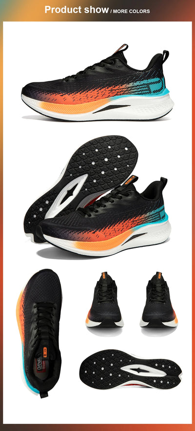 Tênis esportivos masculinos Baasploa para corrida, com placa de carbono, com amortecimento profissional, respirável e antiderrapante para corrida ao ar livre
