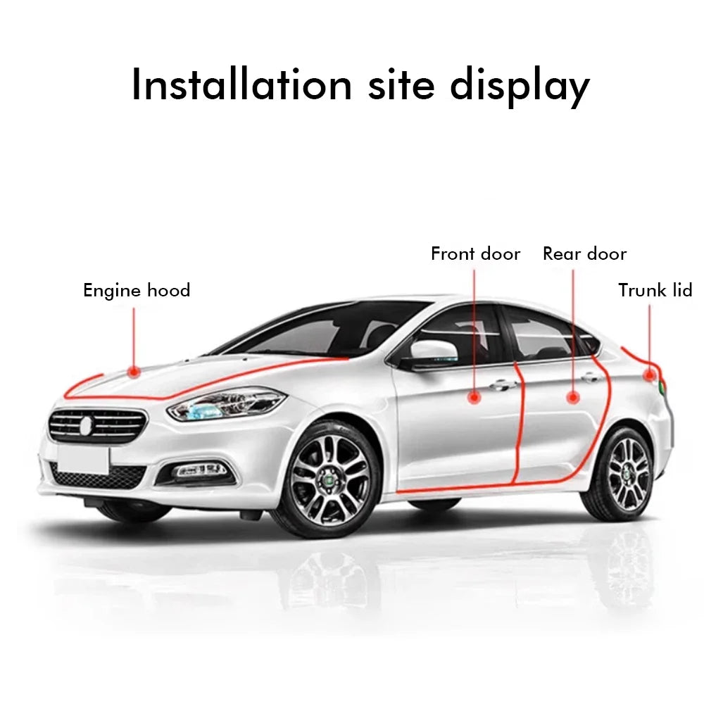 Fita de vedação para porta de carro 5M, fita protetora transparente de PVC contra arranhões, adesivos anticolisão, acessórios antirriscos para porta de carro