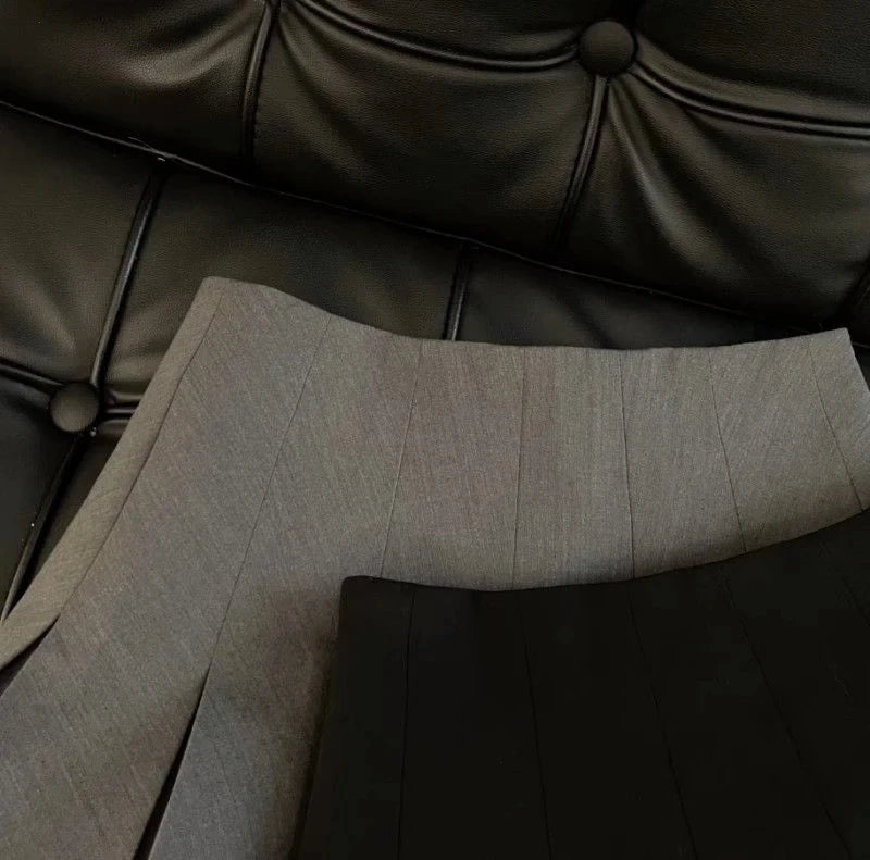 Mooyufon Babados Mini Saia Preta Feminina Coreana Patchwork Plissada Japonesa Kawaii Cintura Alta Combinando Saia A Line Nova