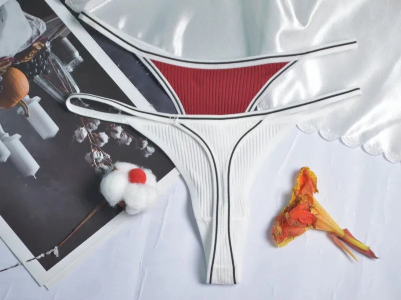 Calcinha feminina de algodão, fio dental sexy, sem costura, invisível, cintura baixa, confortável, cor sólida, fio dental