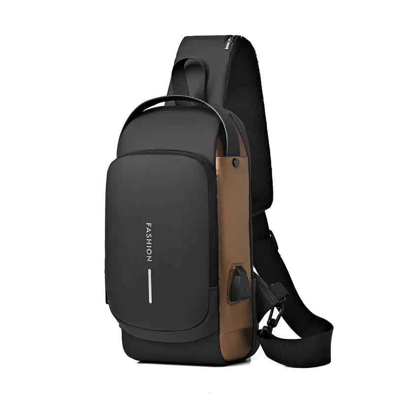 Geestock Bolsa transversal antifurto para mulheres e homens, multifuncional, com carregamento USB, bolsa de ombro, mensageiro, bolsa de viagem tipo tiracolo