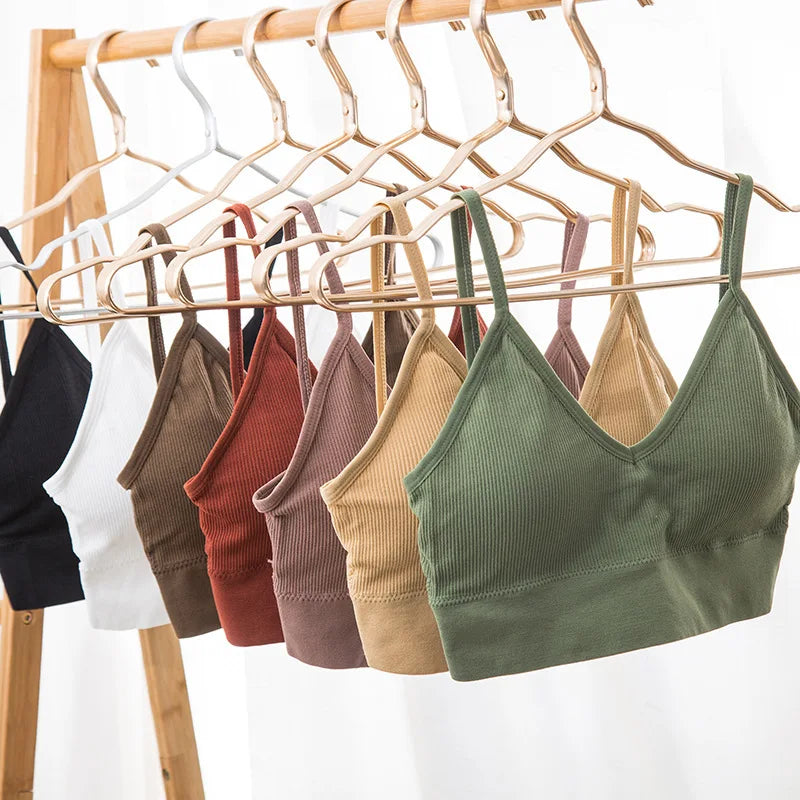 Kit 4 Conjunto de Sutiãs Sem Costura Feminino, Sutiã de Algodão Sexy e Bonito, Sutiã Acolchoado Respirável e Confortável