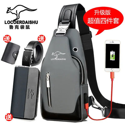 Bolsa de peito masculina nova moda estilo coreano casual esportiva à prova d'água bolsa de peito oxford transversal para homens bolsa de ombro mensageiro