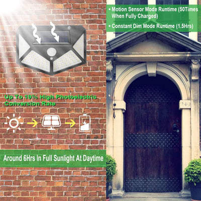 Lâmpada solar multifuncional para decoração de jardim externo, luz LED solar à prova d'água, holofote alimentado por luz solar com sensor de movimento