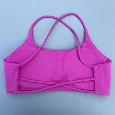 Sutiã esportivo feminino sexy com alças cruzadas nas costas, sutiã fitness de alto impacto para academia, ioga, treino, top curto, colete push up, roupa íntima para corrida