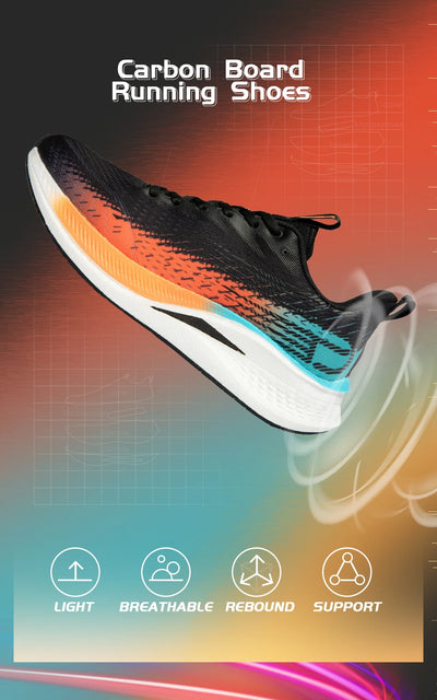 Tênis esportivos masculinos Baasploa para corrida, com placa de carbono, com amortecimento profissional, respirável e antiderrapante para corrida ao ar livre